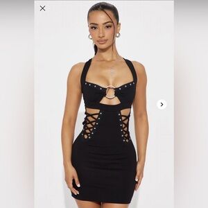 Elegant Black Cut-Out Dress